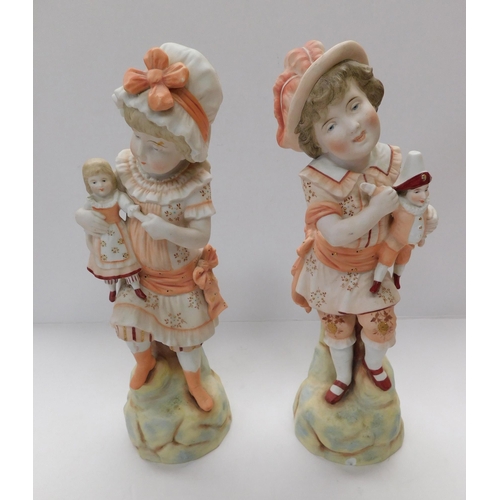 259 - Two - Vintage bisque figures