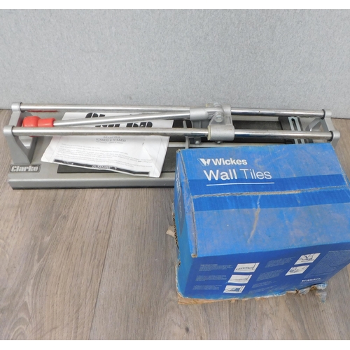 511 - Tile cutter & box of wall tiles