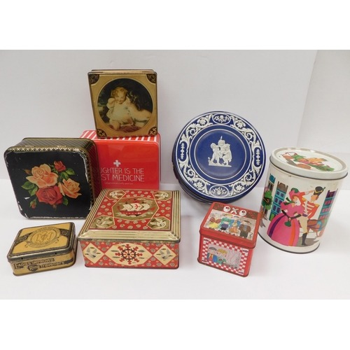 56 - Vintage tins - including Huntley & Palmer