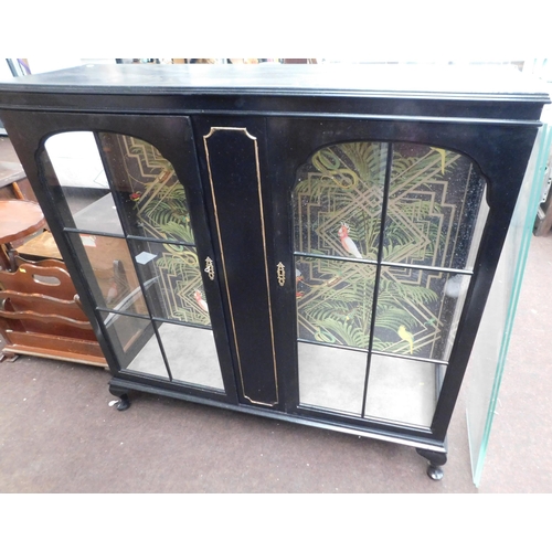 563 - Art Deco glass fronted cabinet