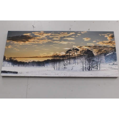 563A - Oblong canvas print-Winter scene approx 42