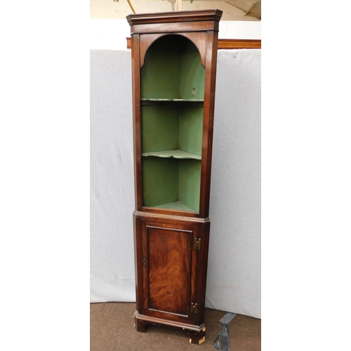 583 - Vintage Pratts corner cabinet with key