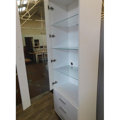 532 - Contemporary/glass and gloss cabinet with light