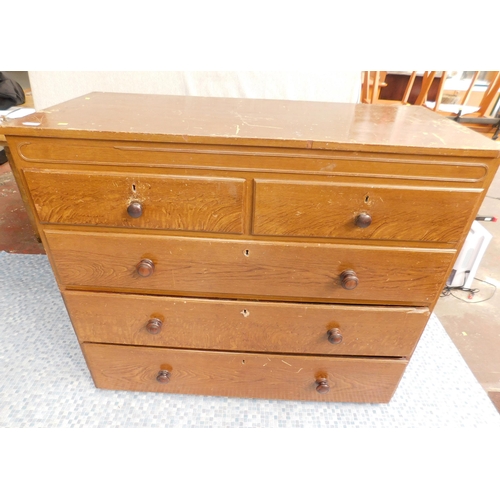 550 - Large solid 2 over 3 drawers - approx. 47