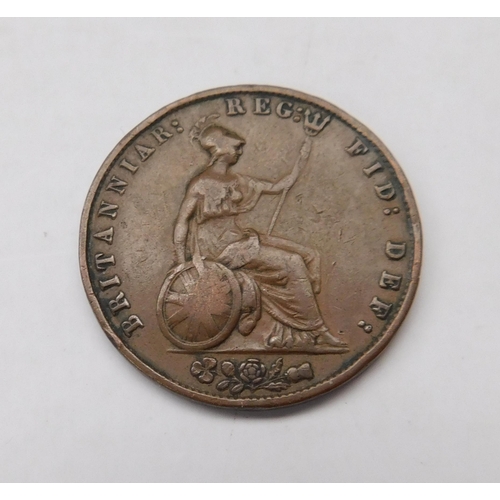 100 - 1858 dated - Antique Victorian - 1/2d coin