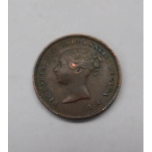 115 - 1844 dated - Antique Victorian - 1/2 Farthing coin