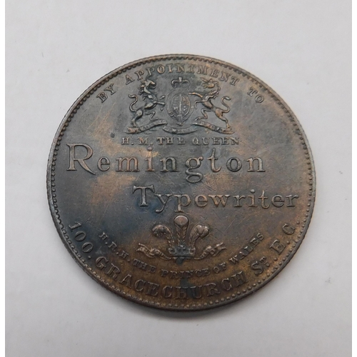 207 - 1896 dated - Royalty by Remington typewriter coin