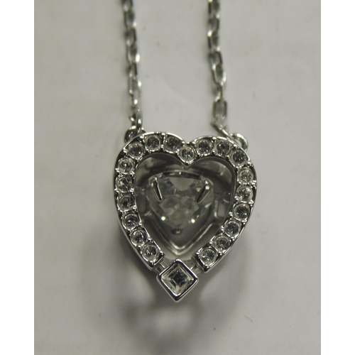 147 - Swarovski - heart pendant on chain - boxed