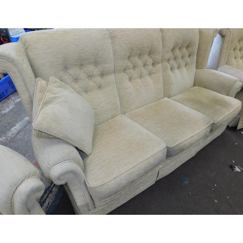 542 - 3 Seater sofa and 2 matching armchairs