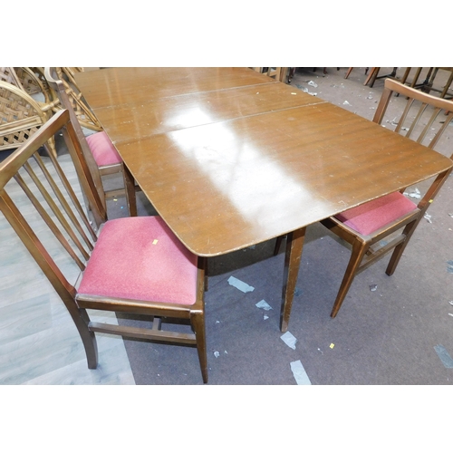 550 - Drop leaf table and 4 retro chairs...