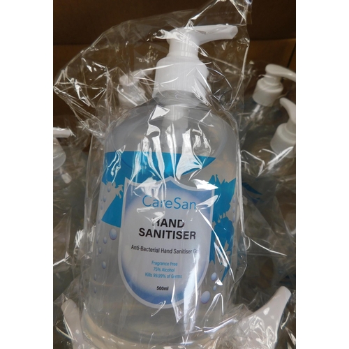 583 - 7x Boxes of 20 Care San sanitiser 500ml