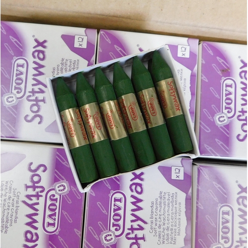 670 - 4 Boxes of Jovicolor wax crayons in green - (200 packs of 12 in total)