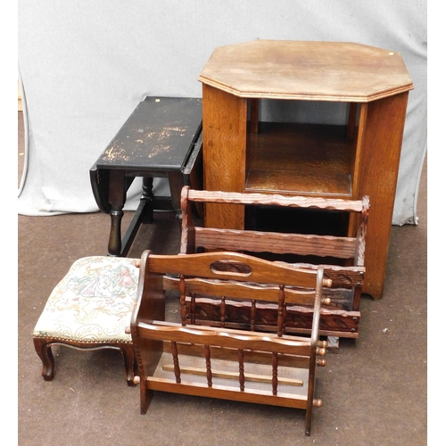 735 - Selection of small furniture items incl. tables, footrests etc.