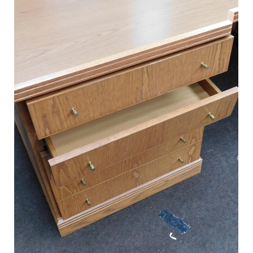 751 - Large office desk - 5 drawer + 2 drawer