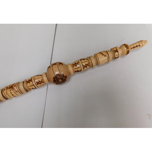 89 - Wooden - turned & hand carved - Shamans stick