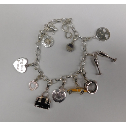 99 - Thomas Sabo - 925 sterling silver - charm bracelet including twelve charms