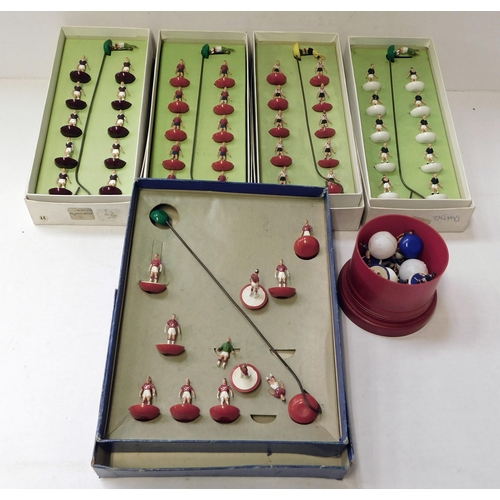 37 - Five - vintage Subbuteo - 00 scale players/teams & loose players - including Spain & Manchester Unit... 