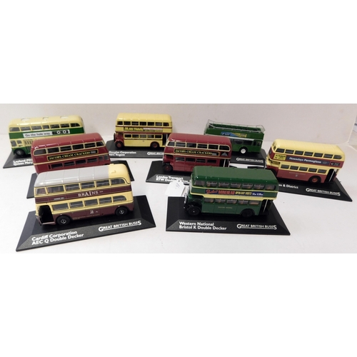 45 - Atlas Editions - die cast Great British buses - eight boxed