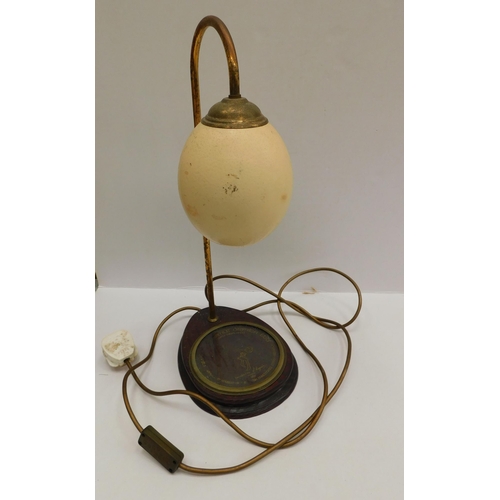 102A - Vintage - Ostrich egg lamp