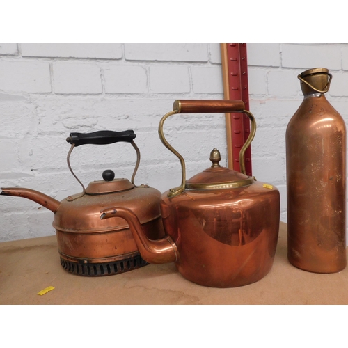 121 - Copper - kettles & flask