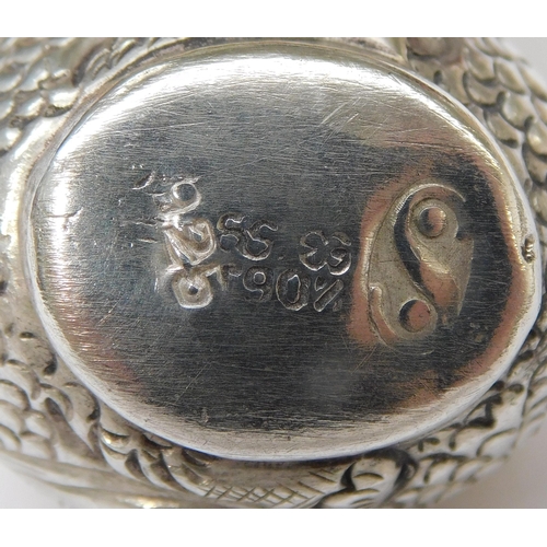 175 - 925 Silver - pill box/trinket box - with ruby eyes