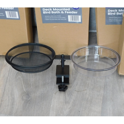 523 - 5x Deck mounted bird feeders