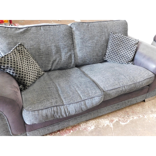 554 - Two seater sofa & 2 seater sofa bed in grey