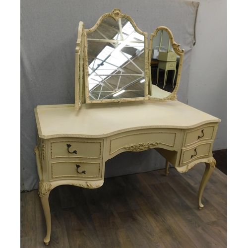 617 - Regency style kidney shaped dressing table & stool