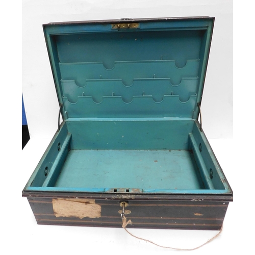 11 - Antique - Railway Superintendents/deed box & key