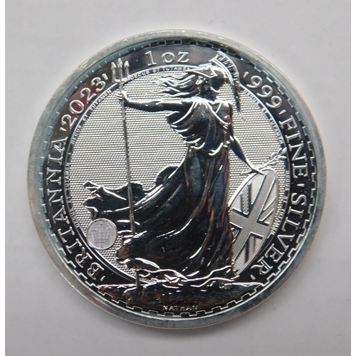 115 - Britannia 2023 - Elizabeth II - one ounce of .999 fine silver - Two Pound coin