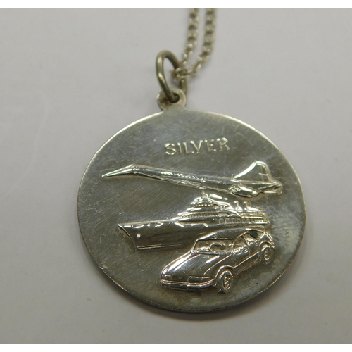 228 - Silver - St Christopher & chain