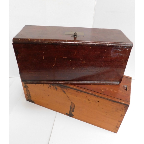 242 - Two - wooden/storage boxes - largest 21