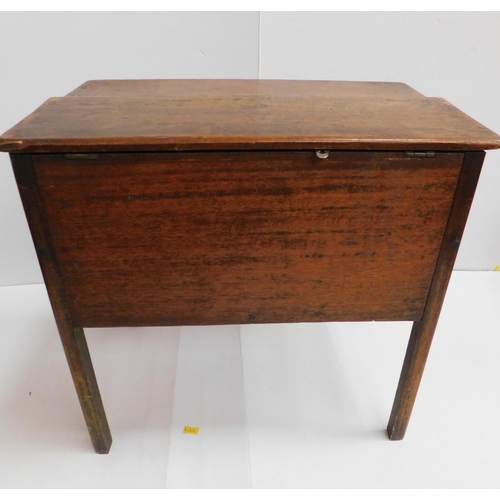 250 - Vintage - oak sewing table & contents - approx. 18 x 12 x16