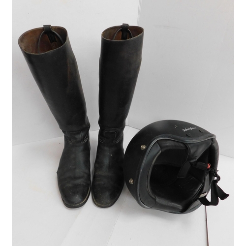 255 - Horse riding - boots & helmet - display only