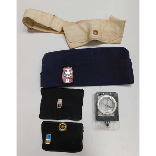 264 - Vintage - Boys Brigade - arm bands/belt/hat & compass