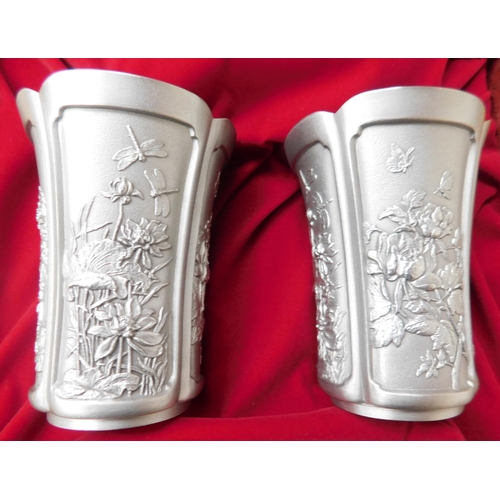 265 - Royal Selangor - pewter vases/cased