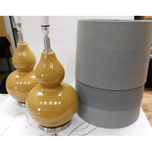 28 - Ceramic & chrome - gourd style/table lamps