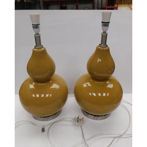 28 - Ceramic & chrome - gourd style/table lamps