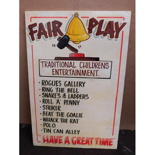 540 - 'Fair play' Fairground wooden sign  (26