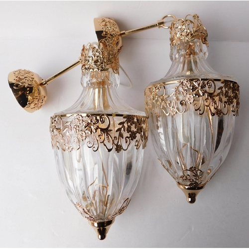 598 - Pair of ornate light fittings