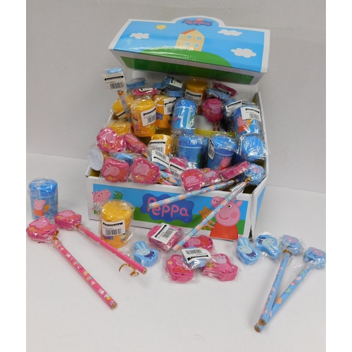 599 - Selection of 'Peppa Pig' stationary including pencils, rubbers etc.