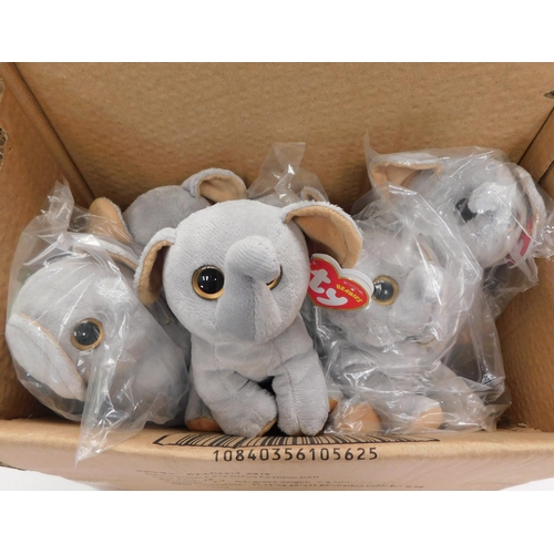 670 - Small box of brand new TY elephant beanies