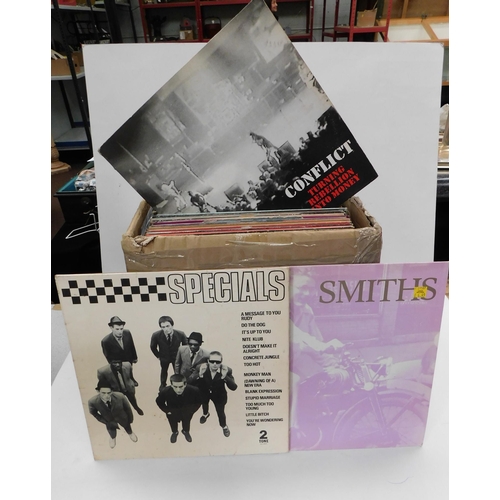 7 - Approximately eighty two - vinyl LPs including - The Smiths/Conflict/Anthrax/The Doors & The Beatles