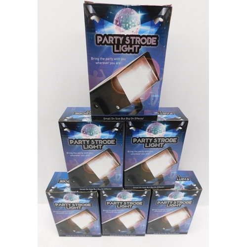 702 - Six new and boxed Party Strobe lights