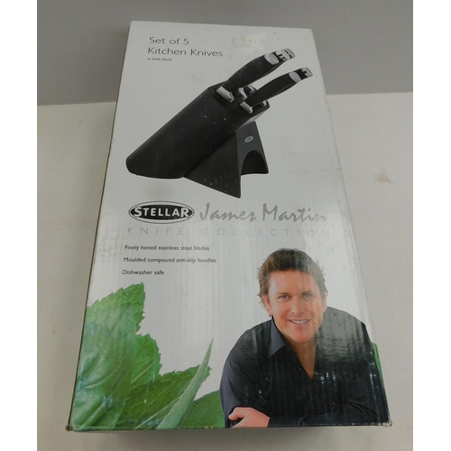 727 - New and boxed Stellar James Martin knife collection - set of 5 kitchen knives