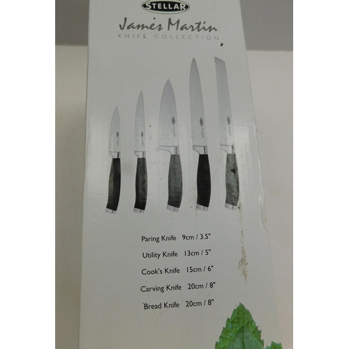 727 - New and boxed Stellar James Martin knife collection - set of 5 kitchen knives