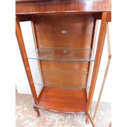 732 - Mahogany glass fronted cabinet