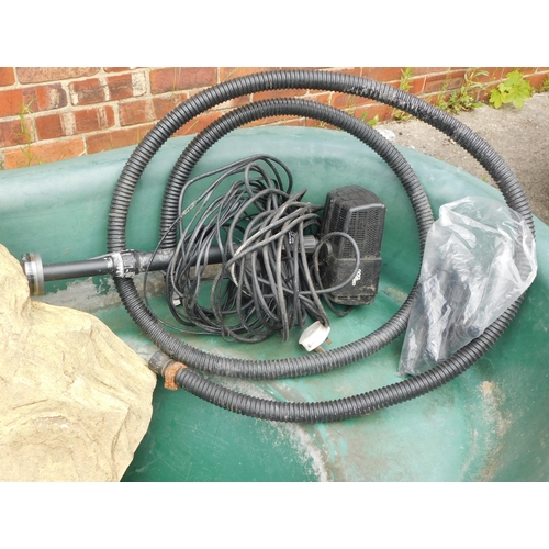 739 - Large moulded garden pond with accessories incl ; pump & filter etc  - approx 73