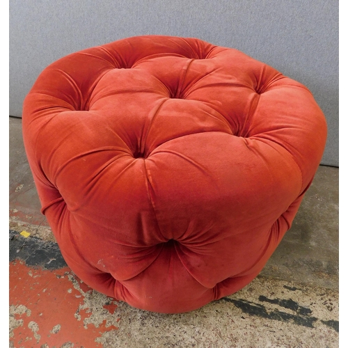 768 - Orange padded footstool