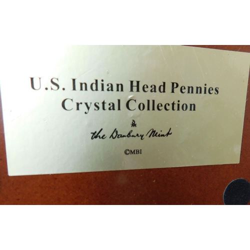 14 - Danbury Mint - U.S. Indian Head Pennies/Crystal collection - coin holder...